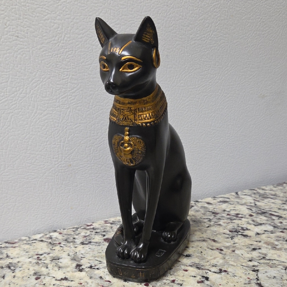 Vintage Summit Collection Bastet Egyptian Goddess Black Cat Resin Figurine